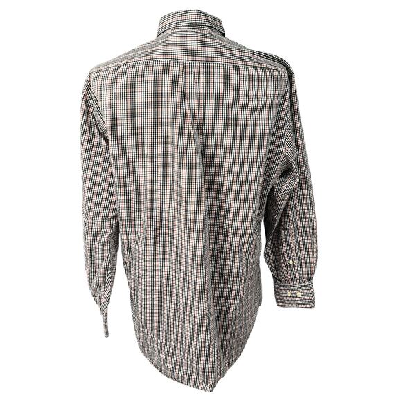Peter Millar | Men's Black White Red Plaid 100% Cotton Button Down Shirt Sz L - Picture 4 of 5